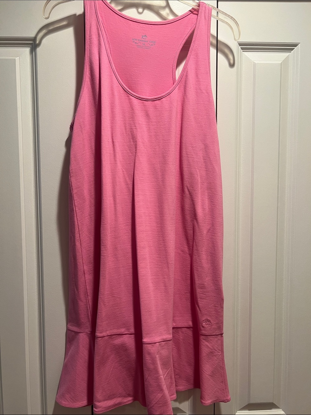 Southern Tide Pink Racerback  Dress with Ruffle Hem